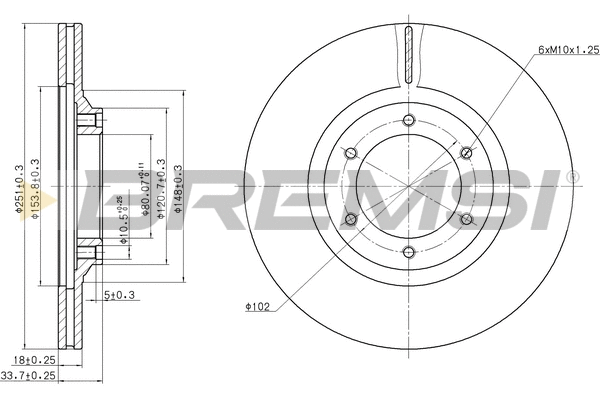 Disque de frein BREMSI CD6356V