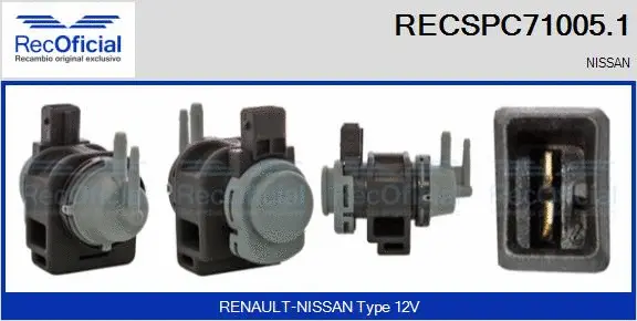 Transmetteur de pression, contrôle des gaz d'échappement RECOFICIAL RECSPC71005.1