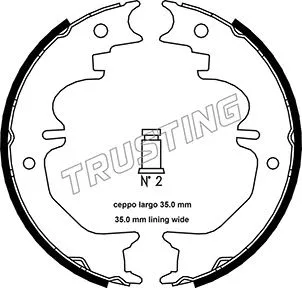 Jeu de mâchoires de frein, frein de stationnement TRUSTING 115.313