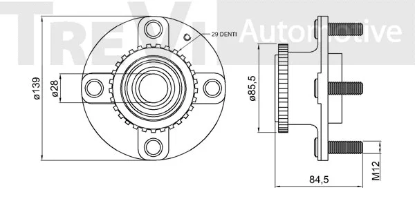 Kit de roulements de roue TREVI AUTOMOTIVE WB1775