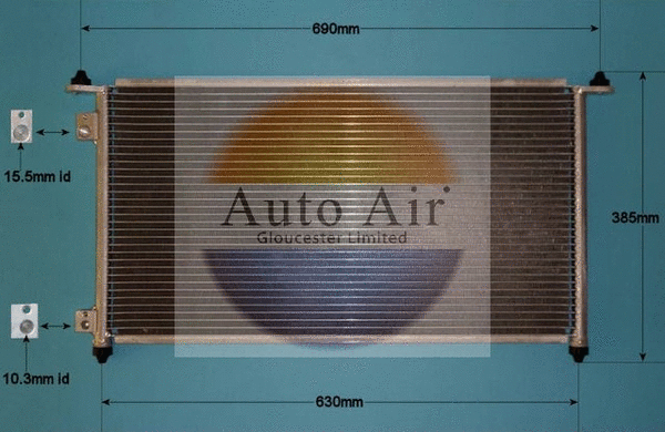 Condenseur, climatisation AUTO AIR GLOUCESTER 16-0002