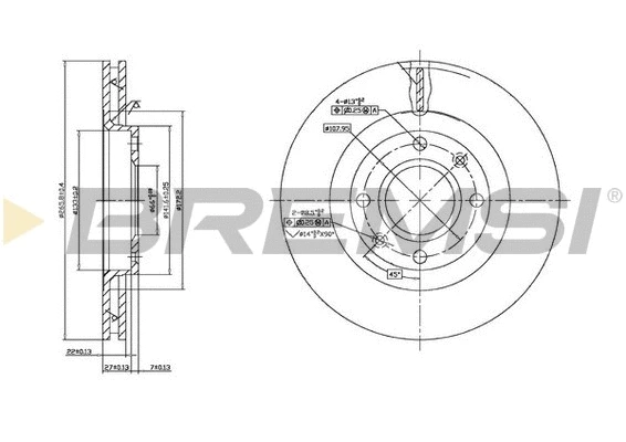 Disque de frein BREMSI CD7140V