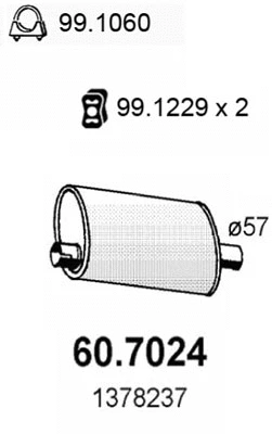 Silencieux arrière ASSO 60.7024