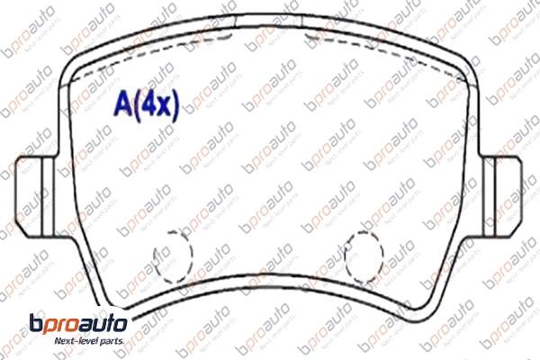 Kit de plaquettes de frein, frein à disque BPROAUTO 1BP31038AA