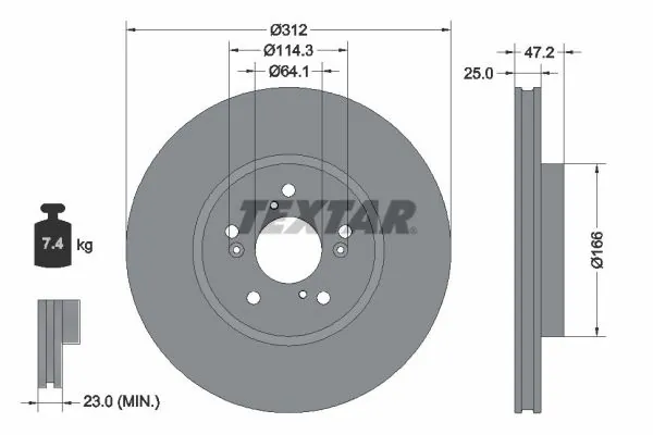 Disque de frein TEXTAR 92335103
