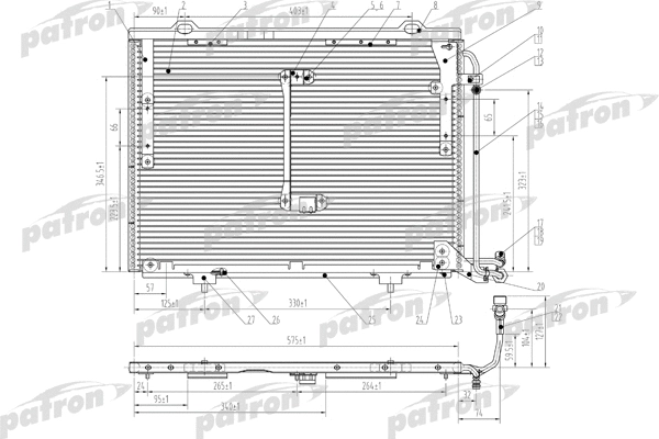 Condenseur, climatisation PATRON PRS1057
