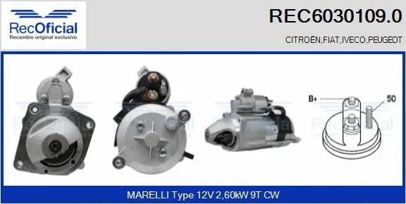 Démarreur RECOFICIAL REC6030109.0