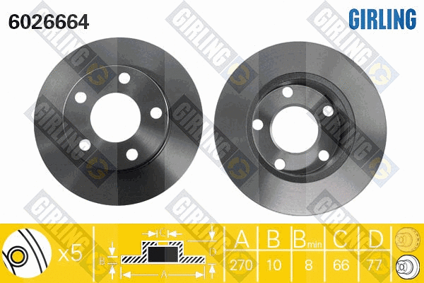 Disque de frein GIRLING 6026664