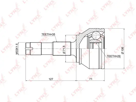Jeu de joints, arbre de transmission LYNXAUTO CO-3667