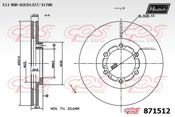 Disque de frein MAXTECH 871512