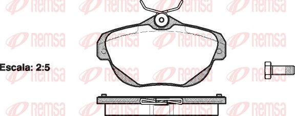Kit de plaquettes de frein, frein à disque REMSA 1203.00