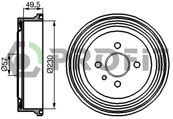 Tambour de frein PROFIT 5020-0062