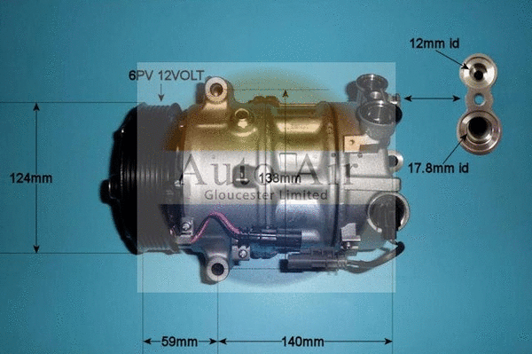 Compresseur, climatisation AUTO AIR GLOUCESTER 14-1664