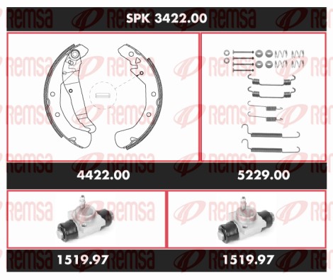 Kit de freins, freins à tambours REMSA SPK 3422.00