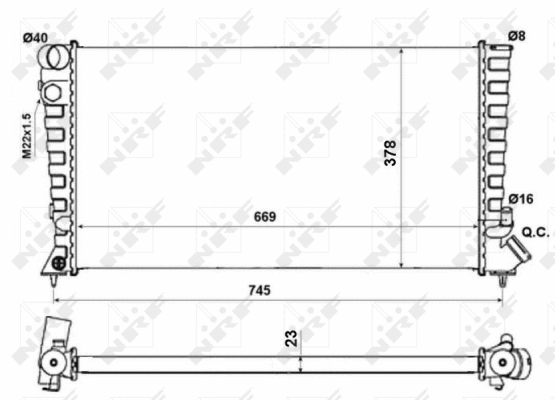 Radiateur, refroidissement du moteur NRF 58189A