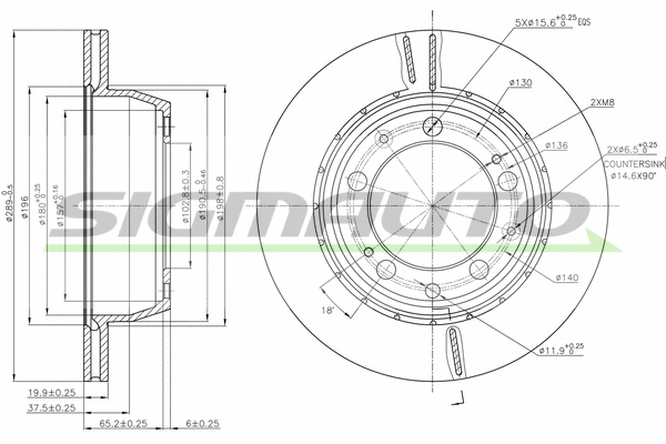 Disque de frein SIGMAUTO DBA314V