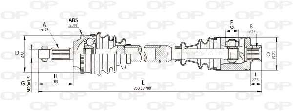 Arbre de transmission OPEN PARTS DRS6111.00