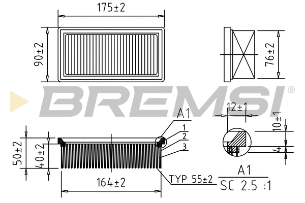 Filtre à air BREMSI FA1388