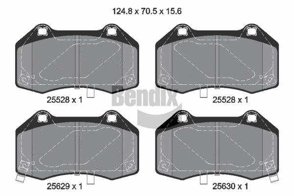 Kit de plaquettes de frein, frein à disque BENDIX Braking BPD2451