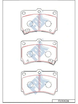 Kit de plaquettes de frein, frein à disque FBK FD3062M
