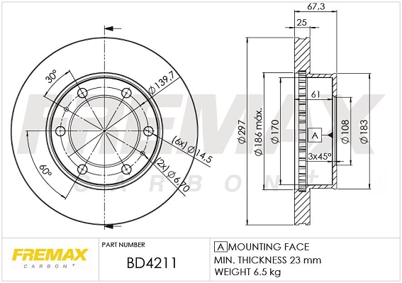 Disque de frein FREMAX BD-4211