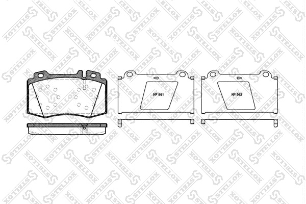 Kit de plaquettes de frein, frein à disque STELLOX 780 000B-SX