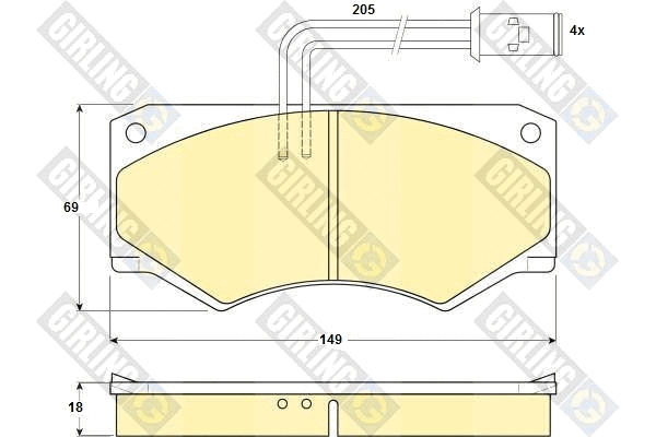 Kit de plaquettes de frein, frein à disque GIRLING 6103909