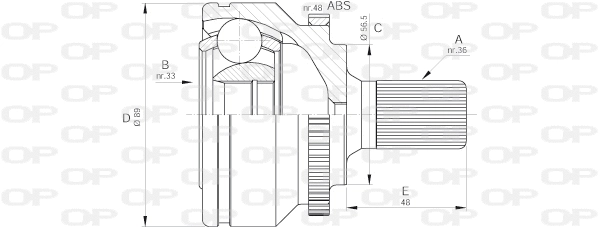 Jeu de joints, arbre de transmission OPEN PARTS CVJ5590.10