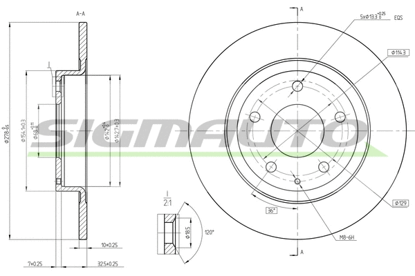 Disque de frein SIGMAUTO DBC477S