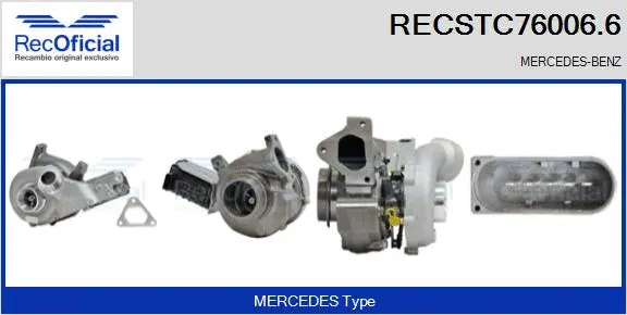 Turbocompresseur, suralimentation RECOFICIAL RECSTC76006.6