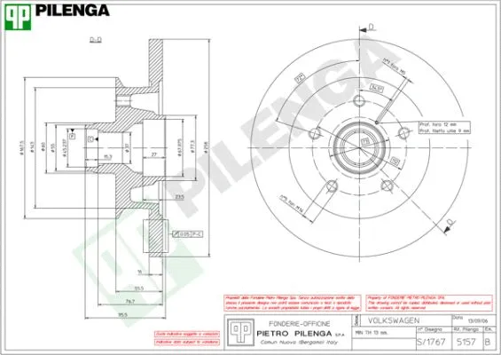 Disque de frein PILENGA 5157