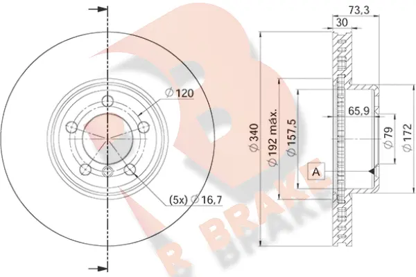 Disque de frein R BRAKE 78RBD24669