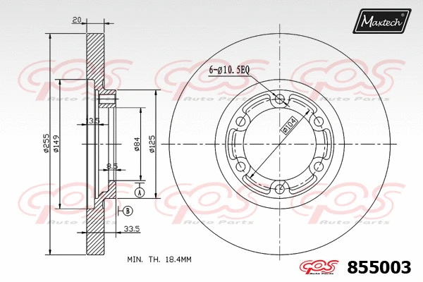 Disque de frein MAXTECH 855003