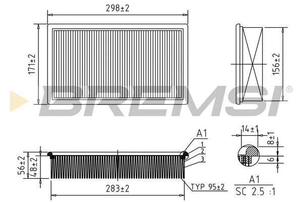 Filtre à air BREMSI FA1223