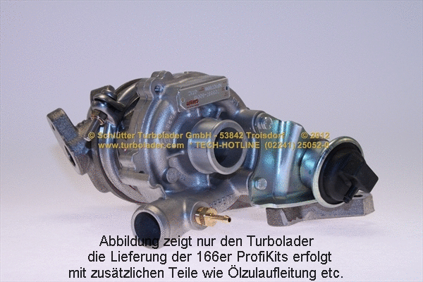 Turbocompresseur, suralimentation SCHLÜTTER TURBOLADER 166-00485