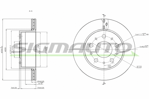 Disque de frein SIGMAUTO DBB321V