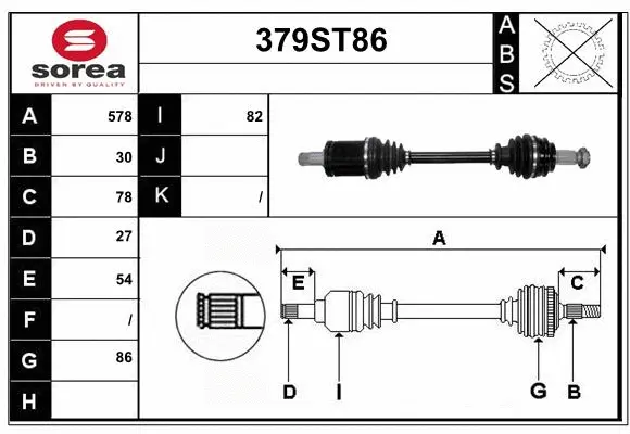 Arbre de transmission STARTCAR 379ST86