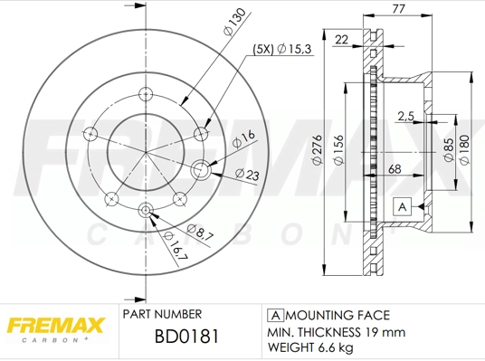 Disque de frein FREMAX BD-0181