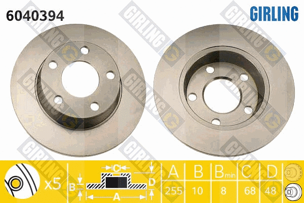 Disque de frein GIRLING 6040394