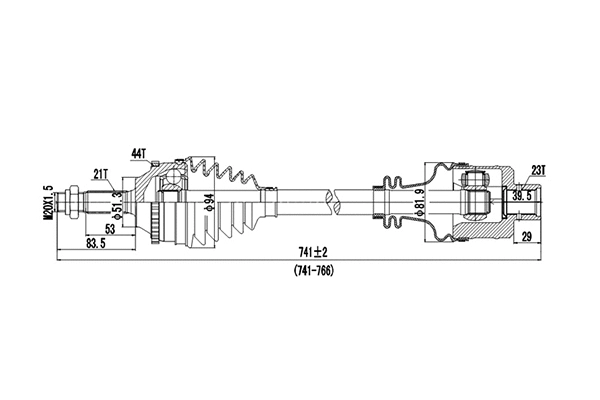 Arbre de transmission DYNAMATRIX DDS250054