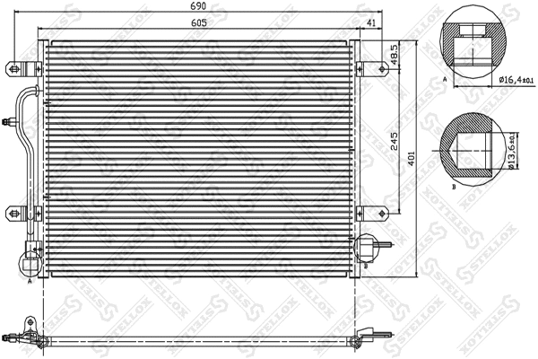 Condenseur, climatisation STELLOX 10-45071-SX