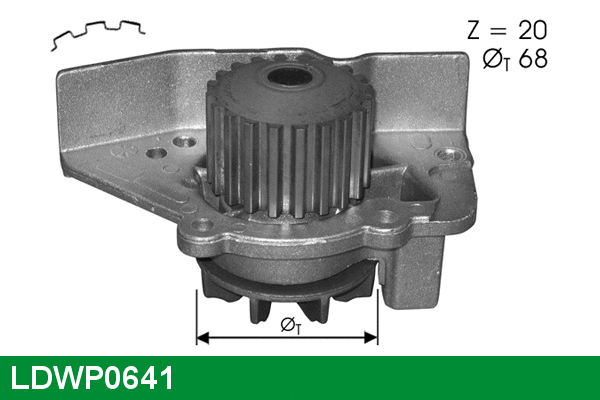 Pompe à eau, refroidissement du moteur LUCAS LDWP0641