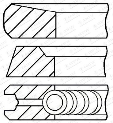 Jeu de segments de pistons GOETZE ENGINE 08-422800-00