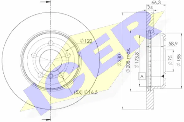 Disque de frein ICER 78BD3555-2