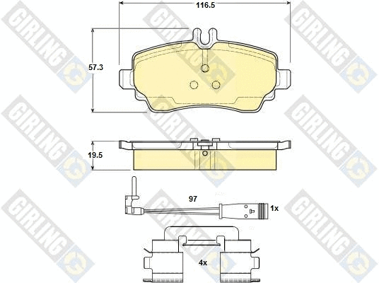 Kit de plaquettes de frein, frein à disque GIRLING 6114801