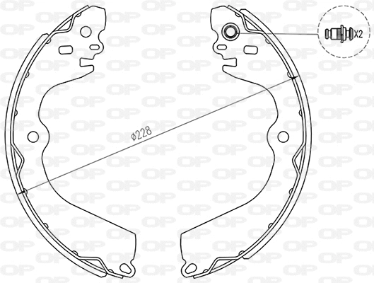 Jeu de mâchoires de frein OPEN PARTS BSA2266.00