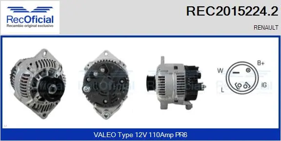 Alternateur RECOFICIAL REC2015224.2