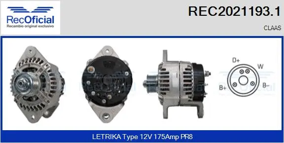 Alternateur RECOFICIAL REC2021193.1