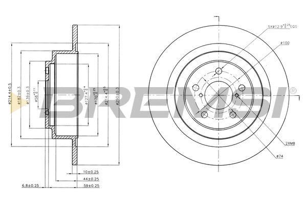 Disque de frein BREMSI CD7647S