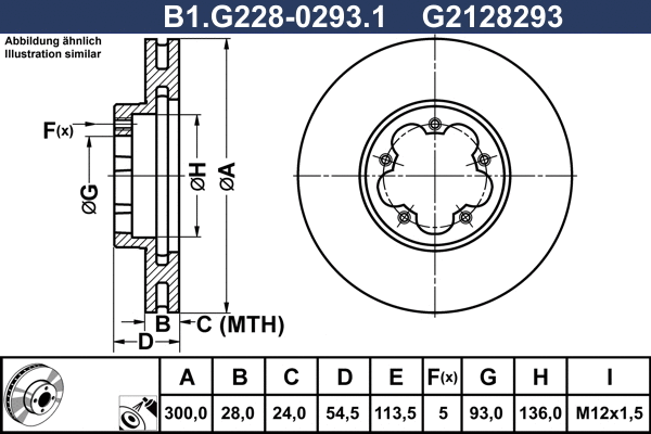 Disque de frein GALFER B1.G228-0293.1